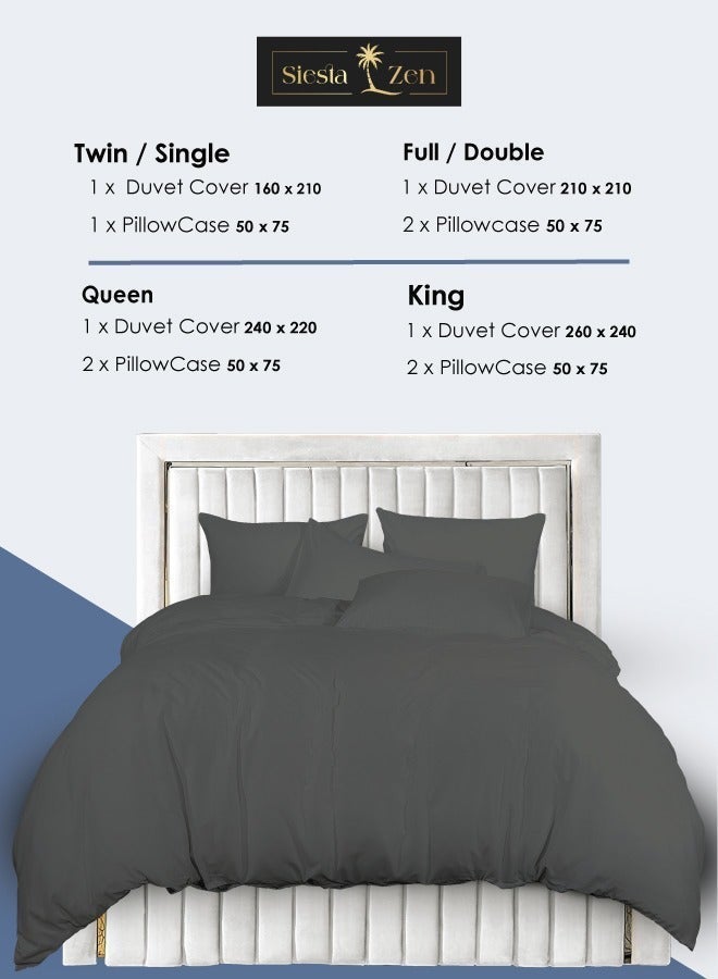 Siesta Zen Microfiber Duvet Cover Set (1 Cover + 2 Pillowcases) – Ultra Soft, Wrinkle-Resistant, Breathable & Lightweight –  Button Closure – Machine Washable Bedding Set - Image 3